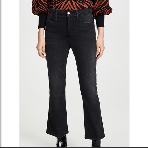 Frame Le Sylvia Kick Boot Jeans in Black, Size 23 - Picture 3 of 7